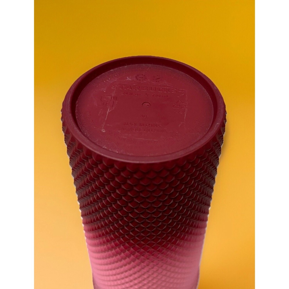Starbucks 2022 Tumbler Cup Blush Pink Waxberry Ombre Gradient Studded 24oz Venti - Picture 8 of 10